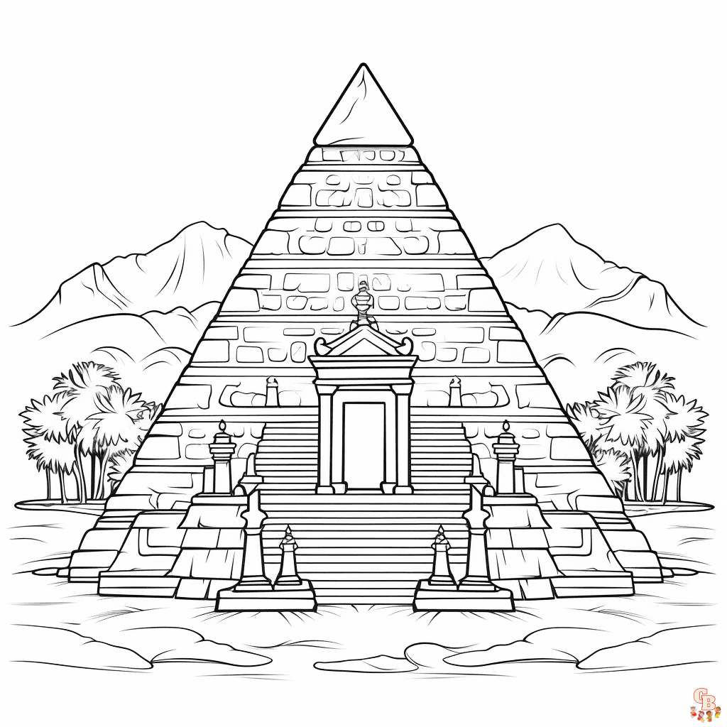Pyramid coloring pages printable