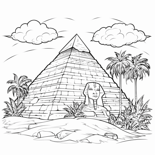 Printable Pyramid Coloring Pages Free For Kids And Adults