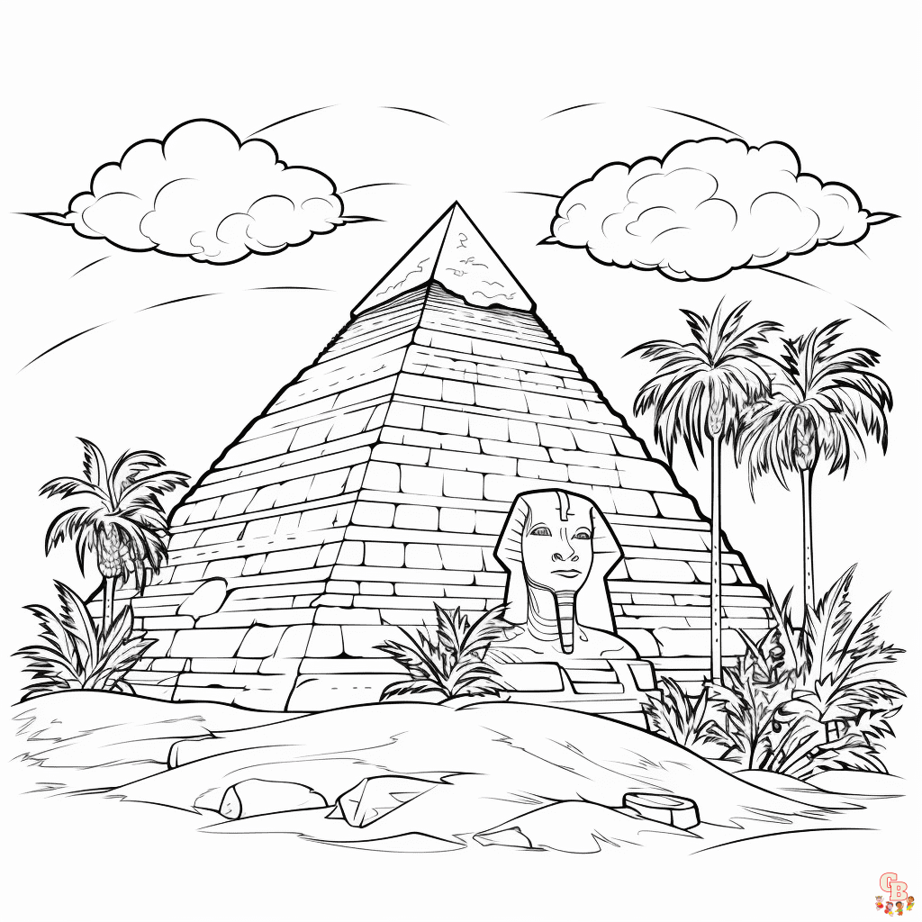 Pyramid coloring pages to print