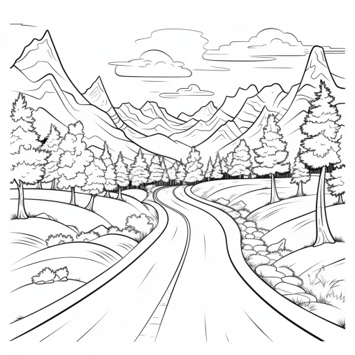 Printable Road Coloring Pages Free For Kids And Adults