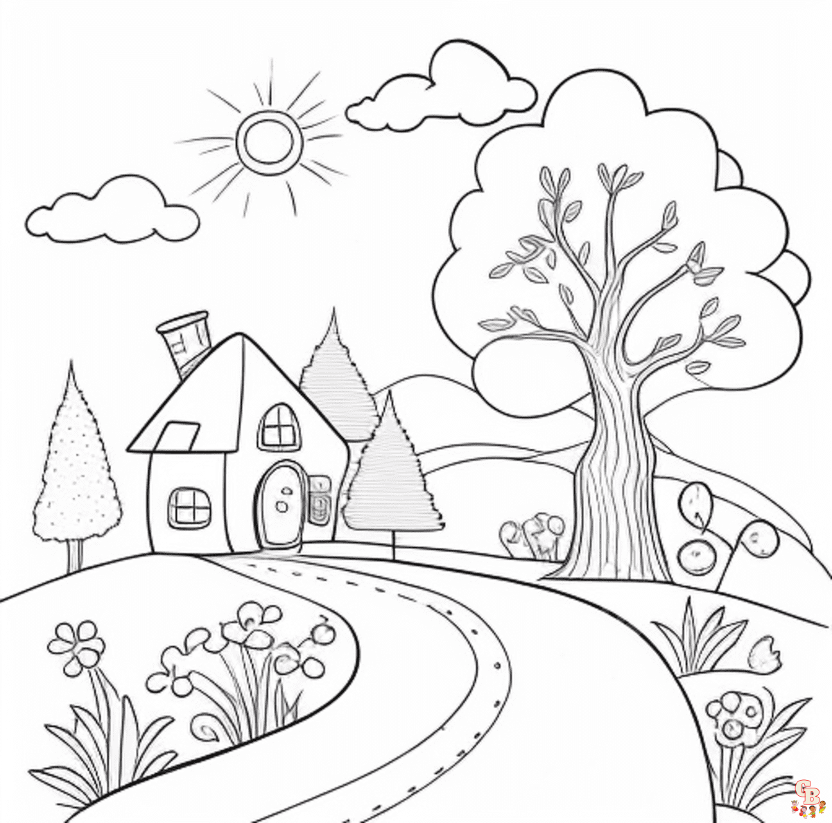 Road coloring pages printable free