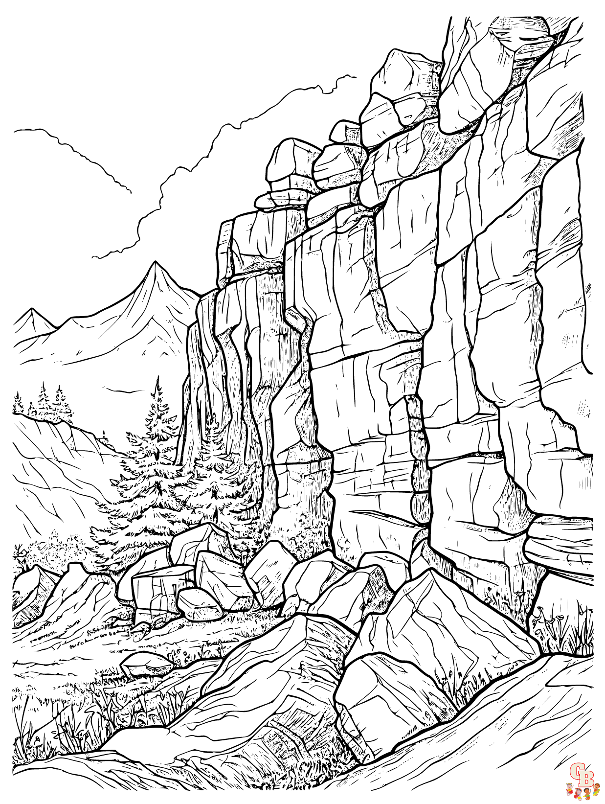 Rock coloring pages free