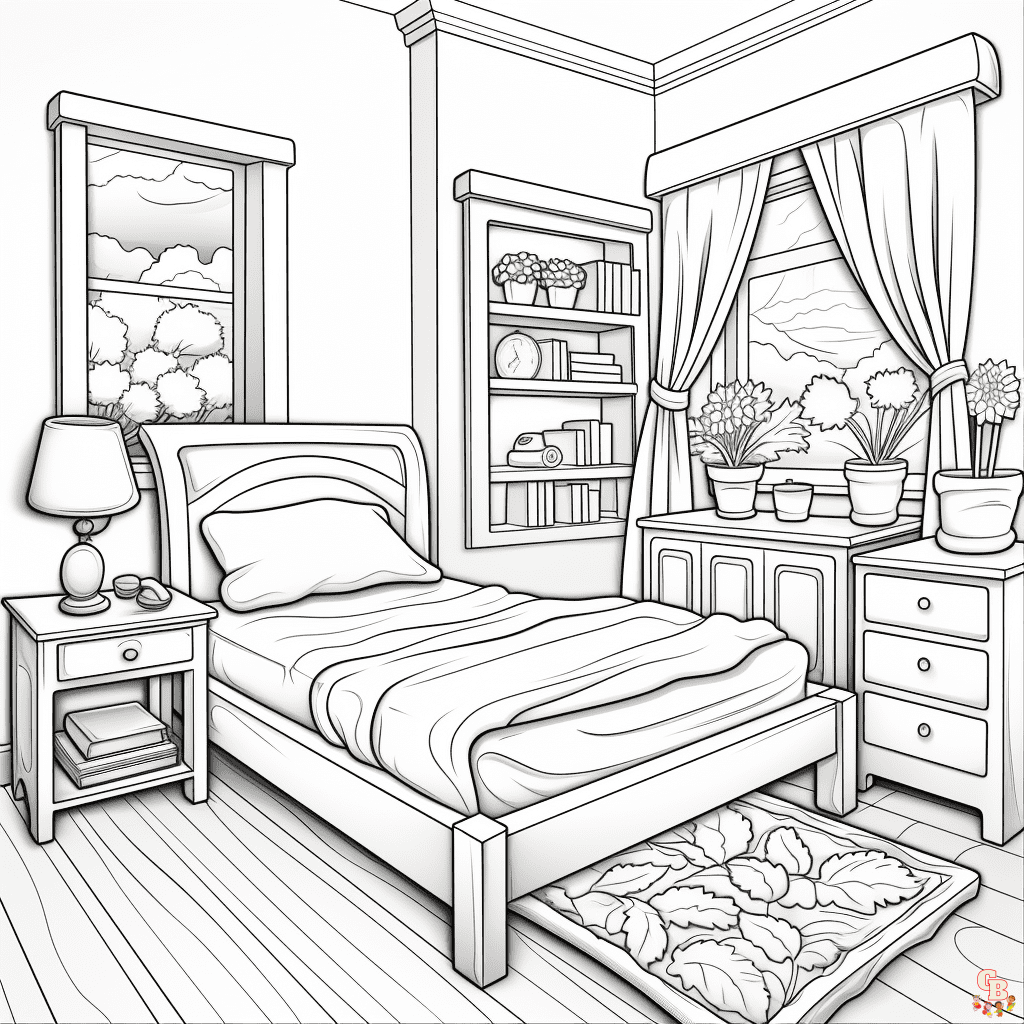 Room coloring pages free