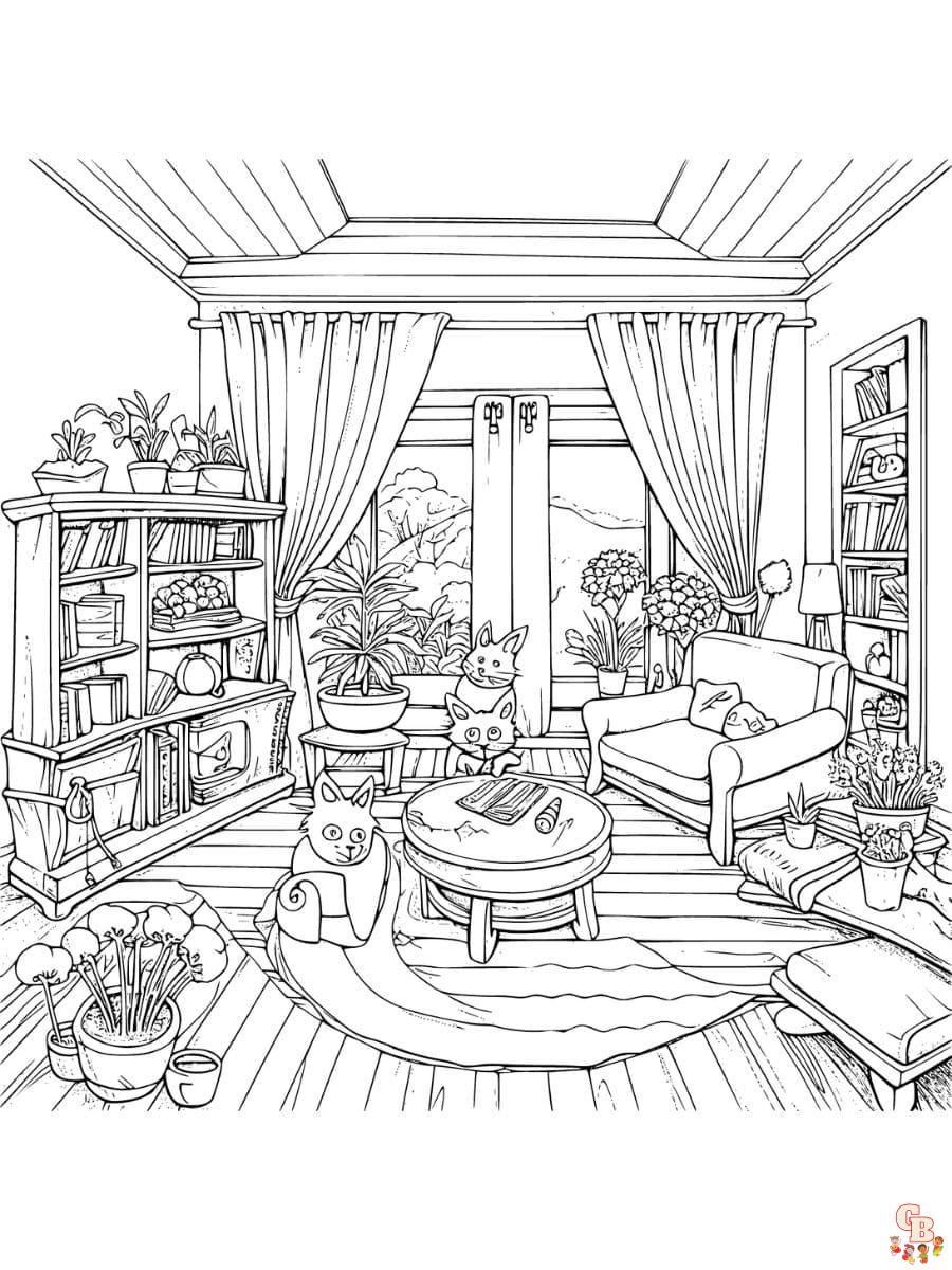 Printable Room Coloring Pages Free For