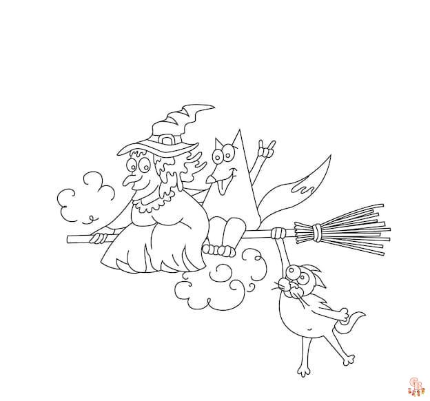 Room on the Broom Coloring Sheets