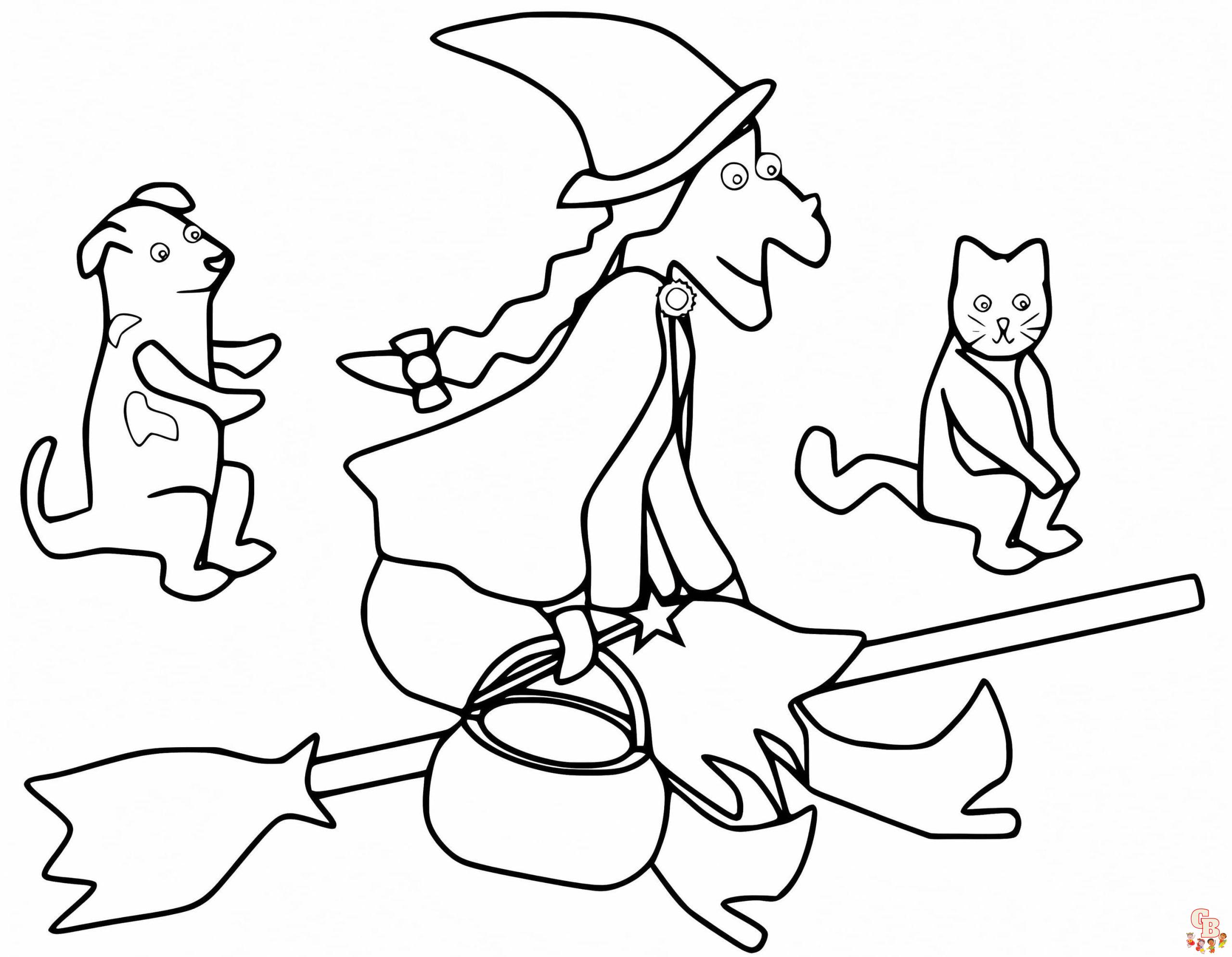 Room on the Broom coloring pages free