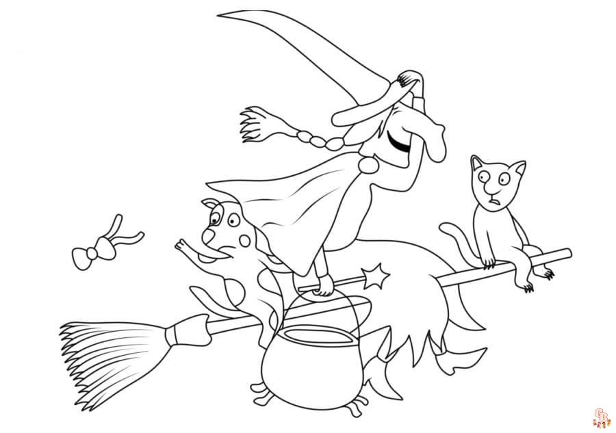 Room on the Broom coloring pages printable free