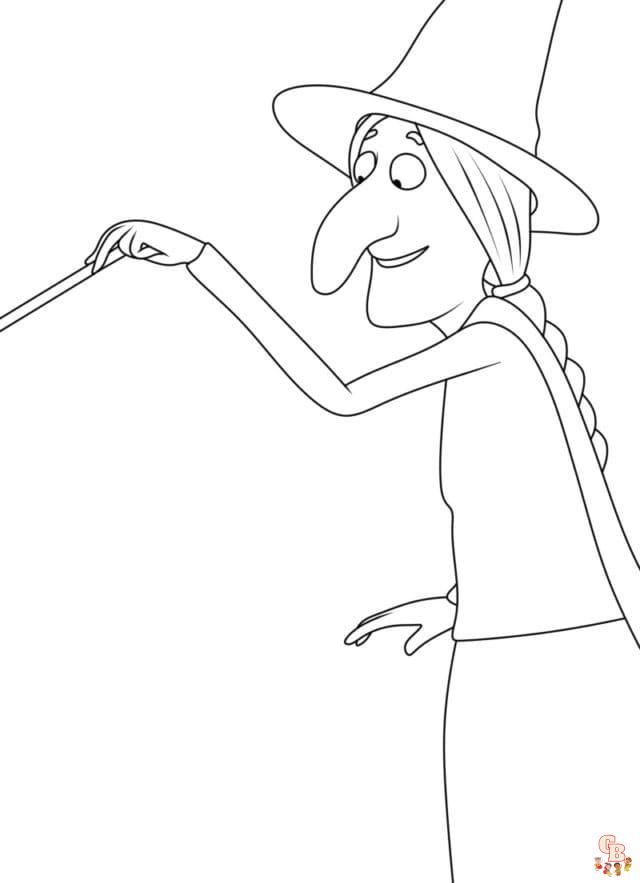 Room on the Broom coloring pages to print