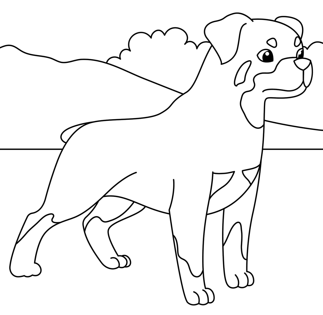 Printable Rottweiler Coloring Pages Free For Kids And Adults