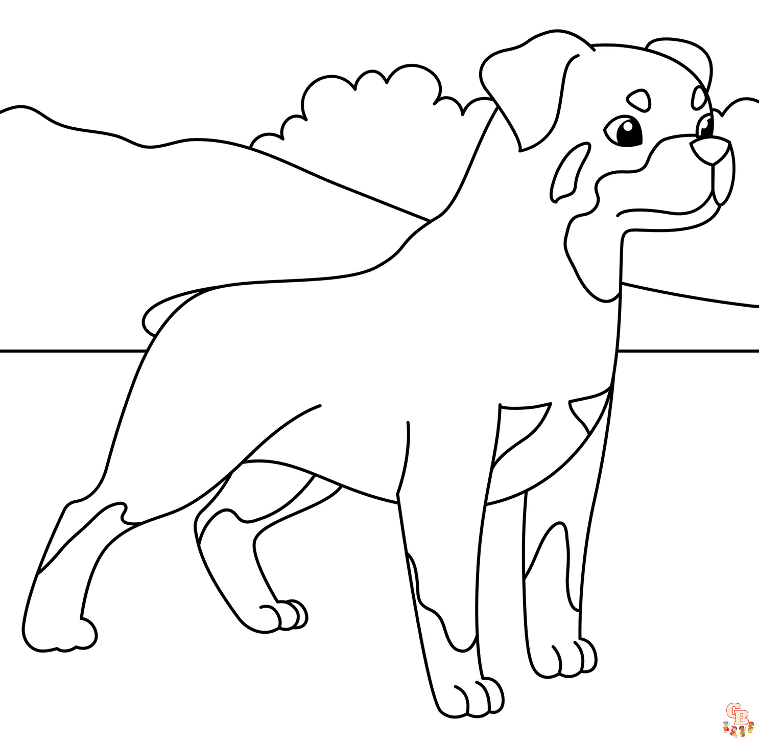 Rottweiler coloring pages printable free
