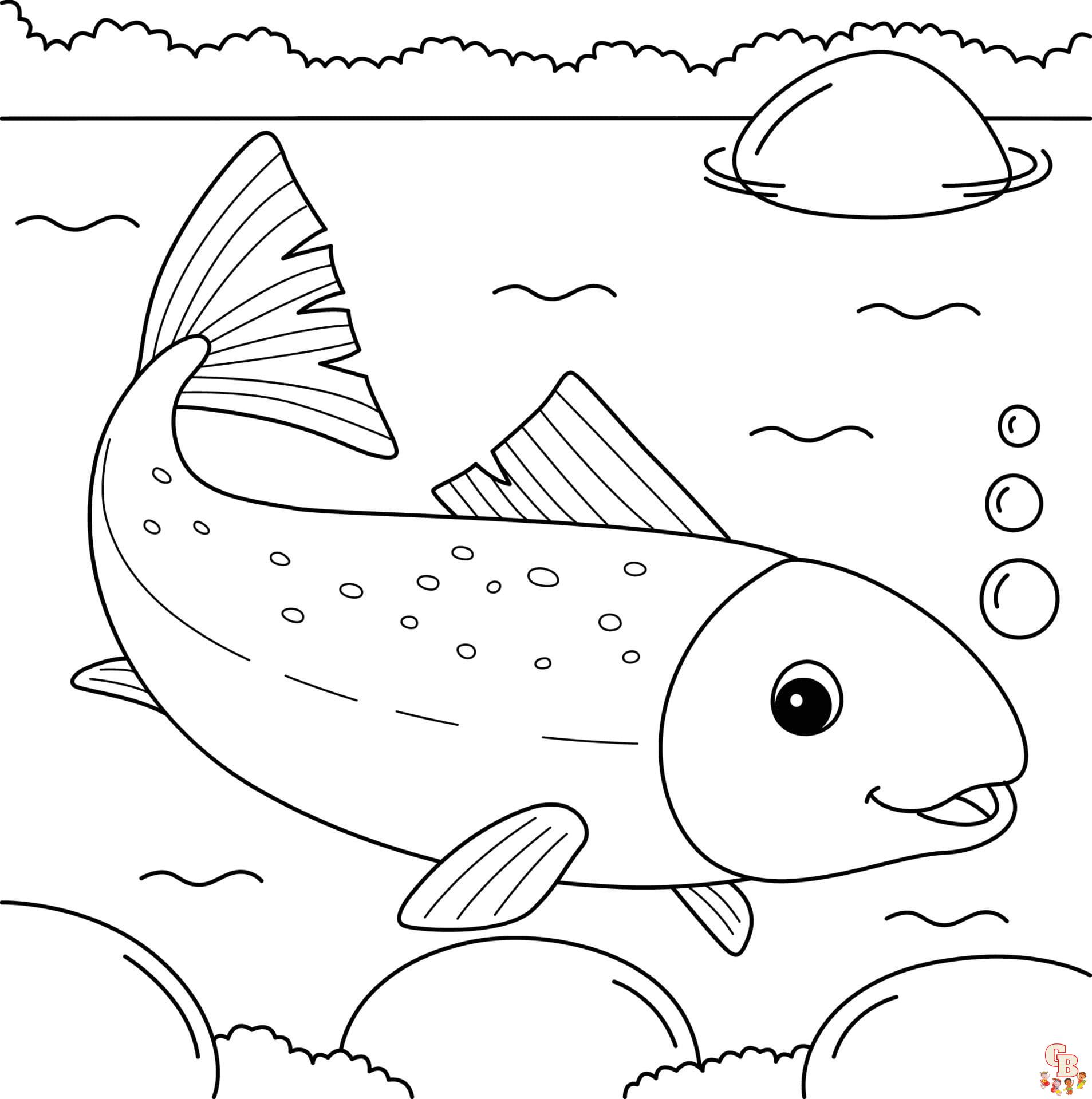 Salmon coloring pages free