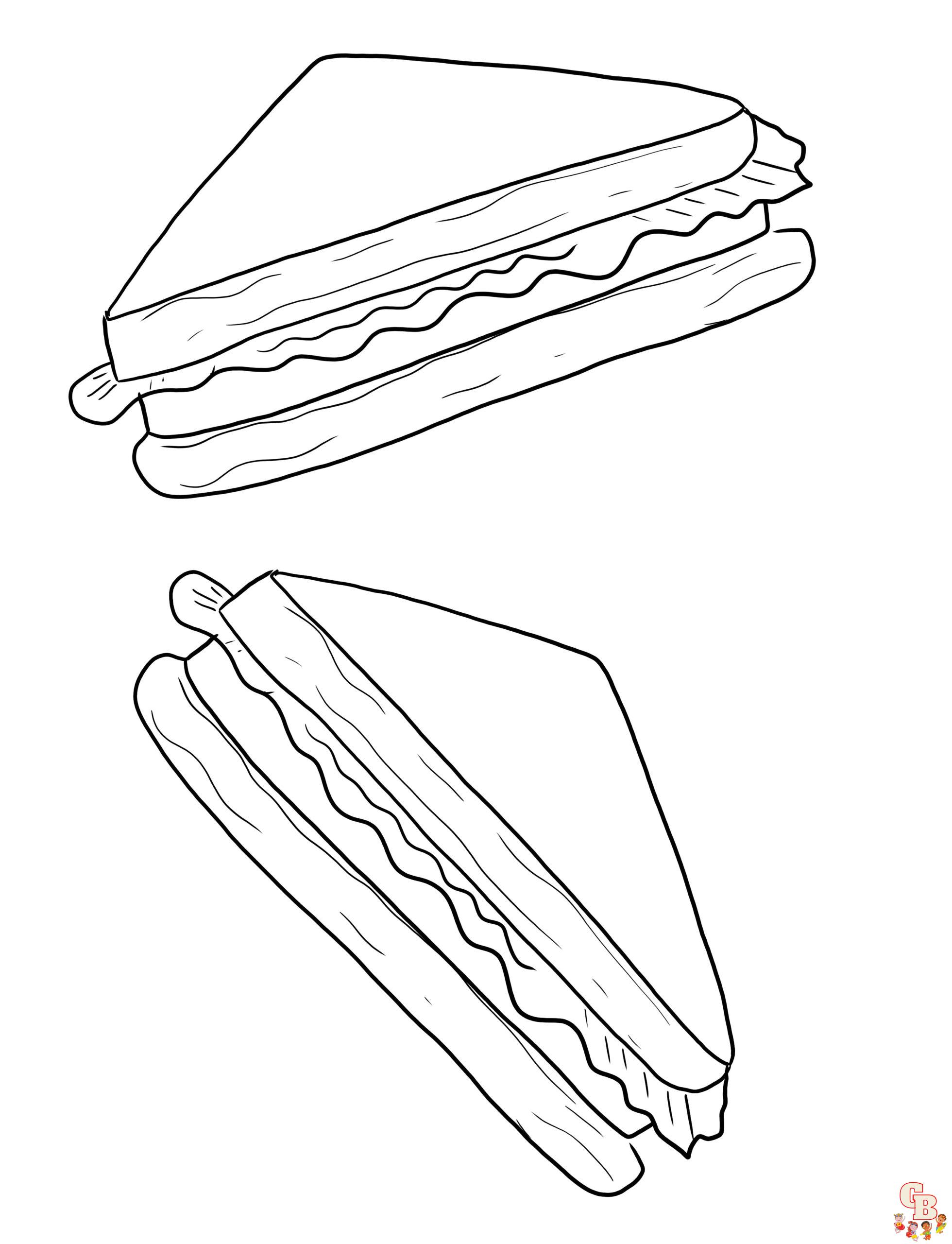 Sandwich coloring pages printable