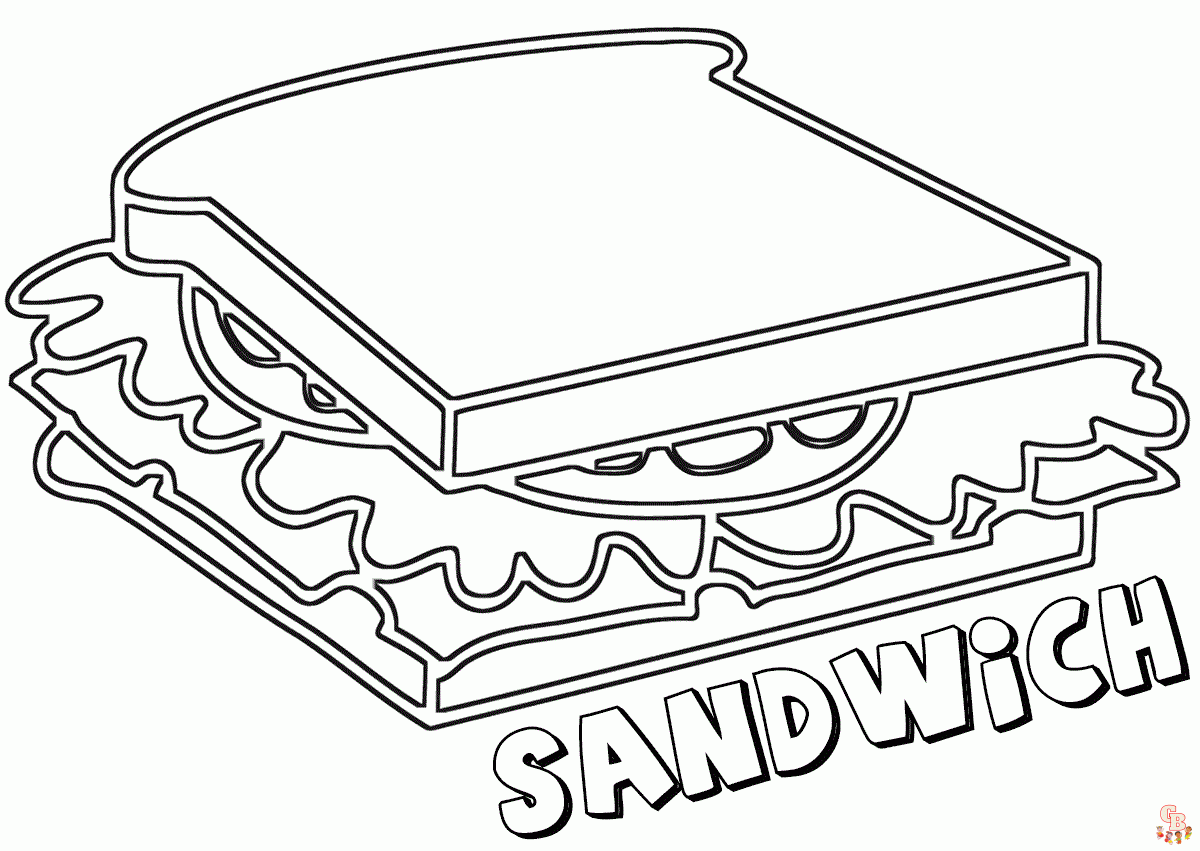 Sandwich coloring pages