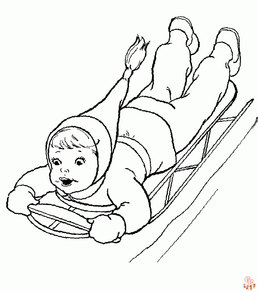 Sled coloring pages printable