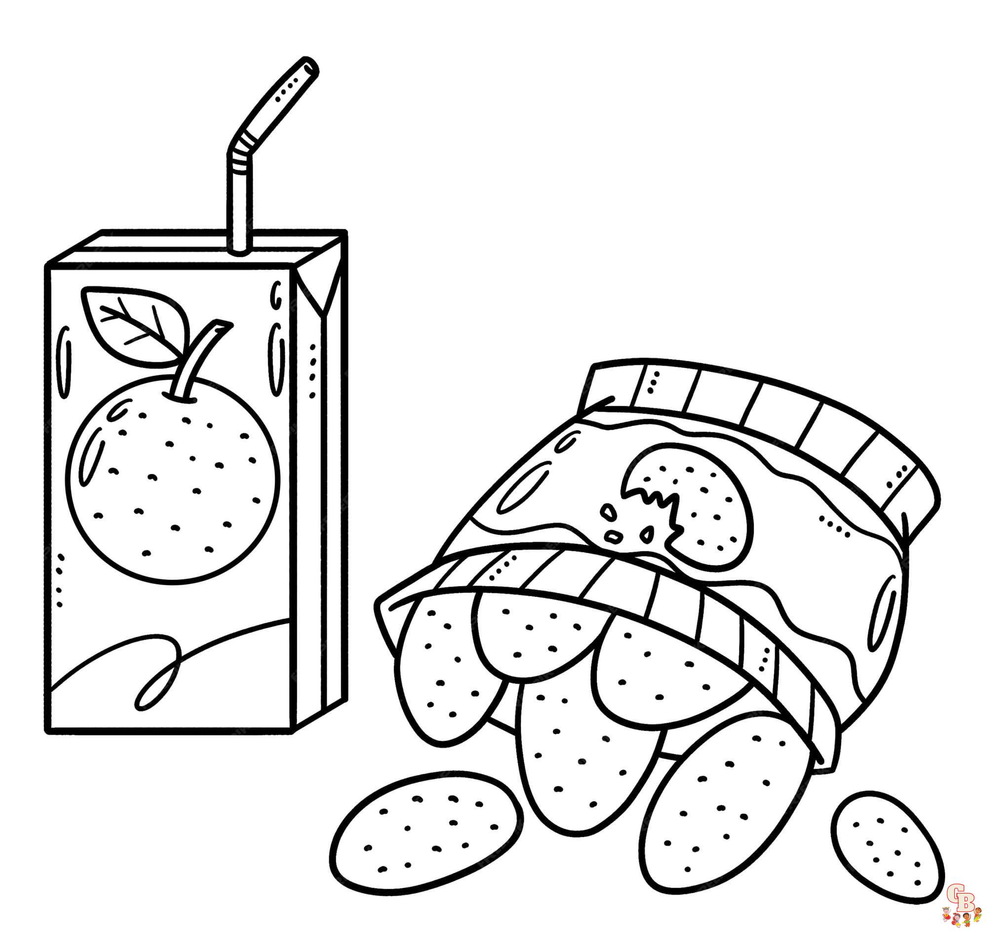 Snack coloring pages free