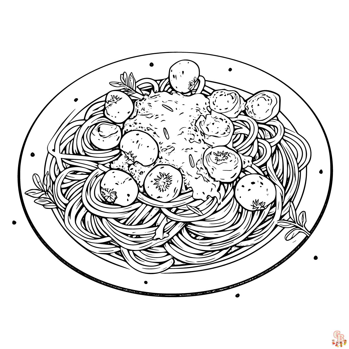 Spaghetti Coloring Pages