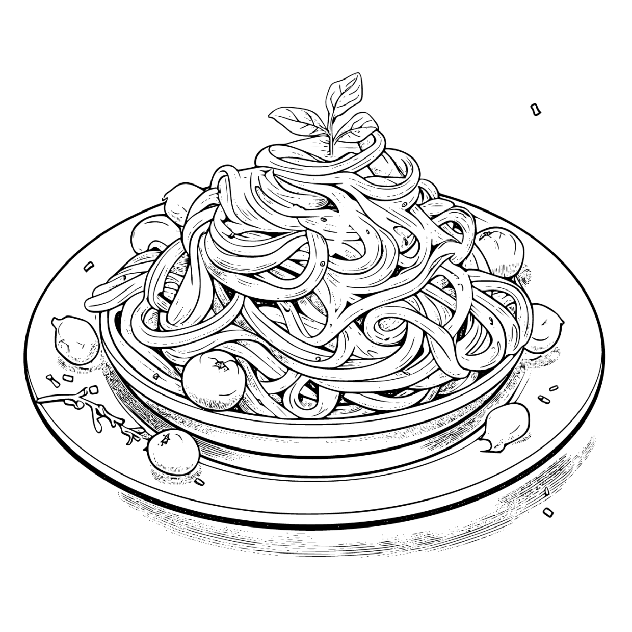 Printable Spaghetti Coloring Pages Free For Kids And Adults