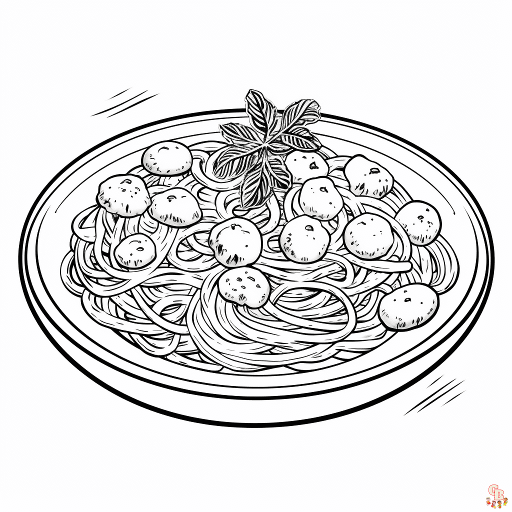 Spaghetti Coloring Pages