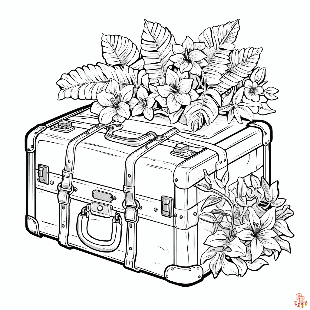 Suitcase Coloring Sheets