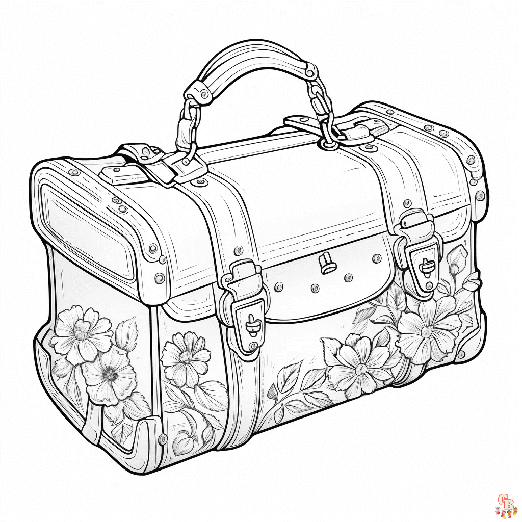 Suitcase coloring pages free