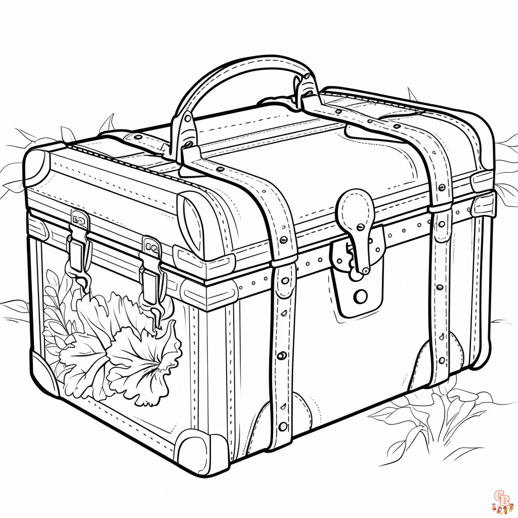 Coloring Book, Storage Trunk Stock Vector - Illustration of activity,  baggage: 125180577