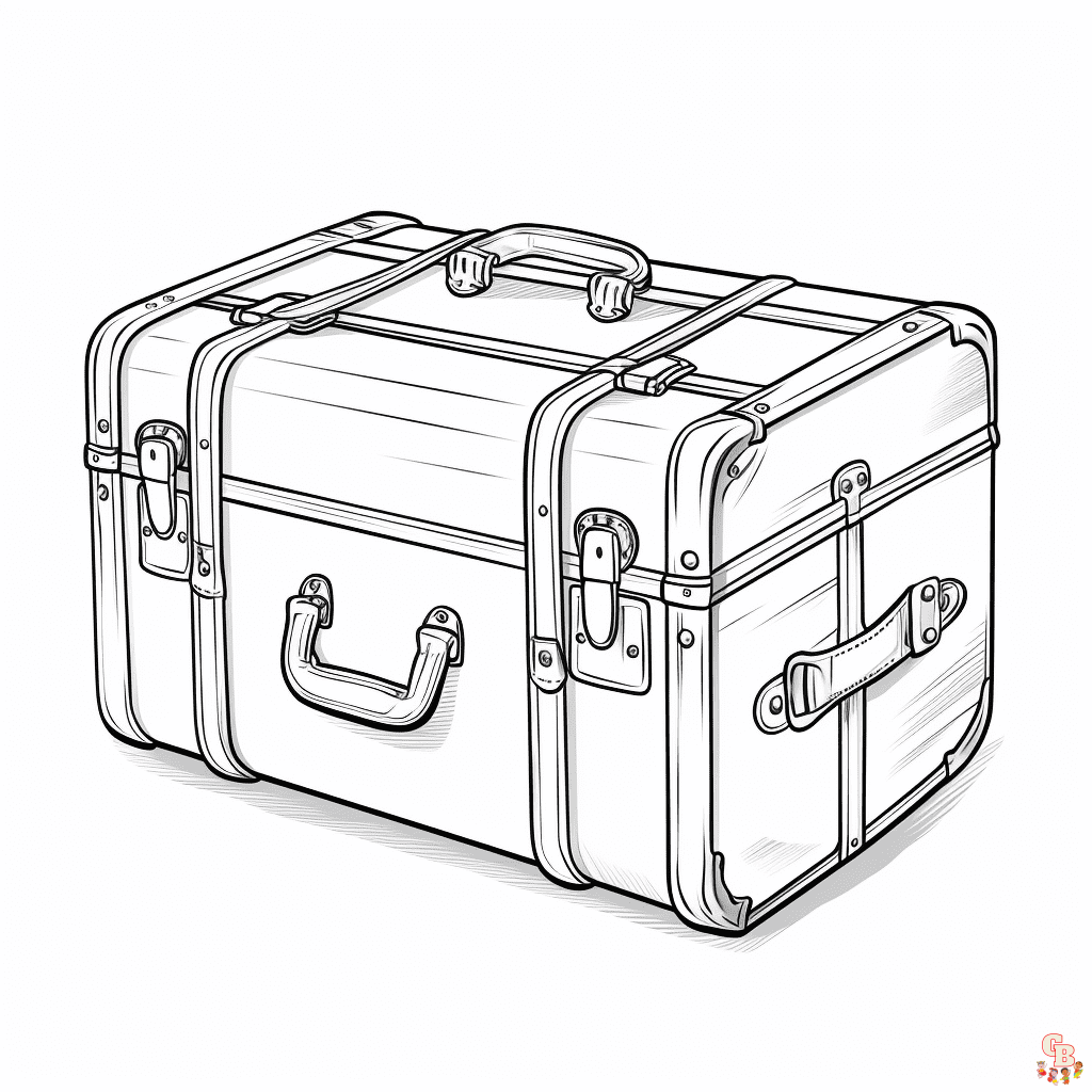 Suitcase coloring pages printable