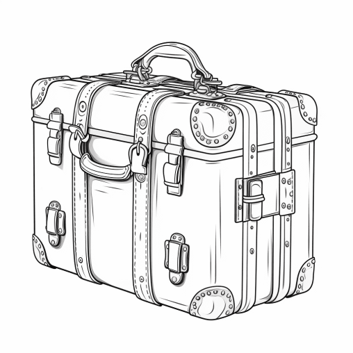 Printable Suitcase Coloring Pages Free For Kids And Adults