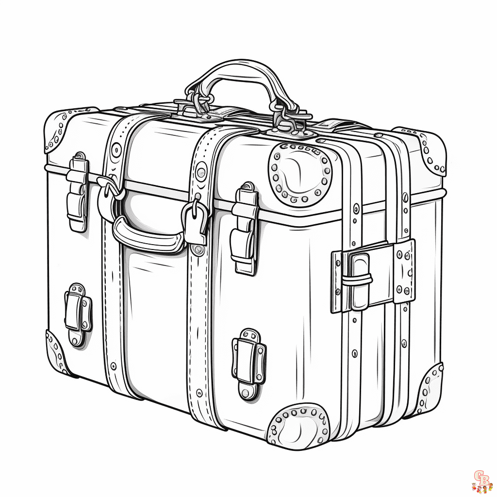 Suitcase coloring pages to print