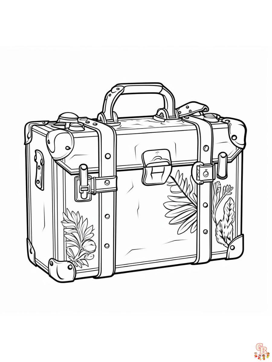 Suitcase coloring pages
