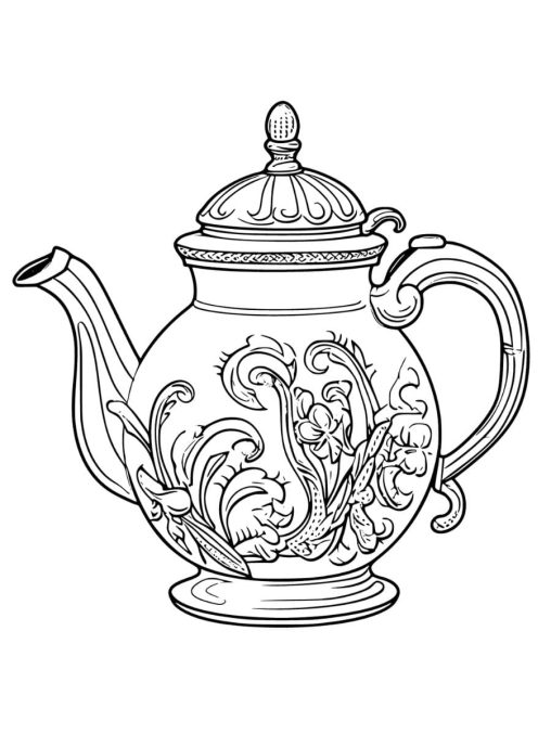 Printable Teapot Coloring Pages Free For Kids And Adults