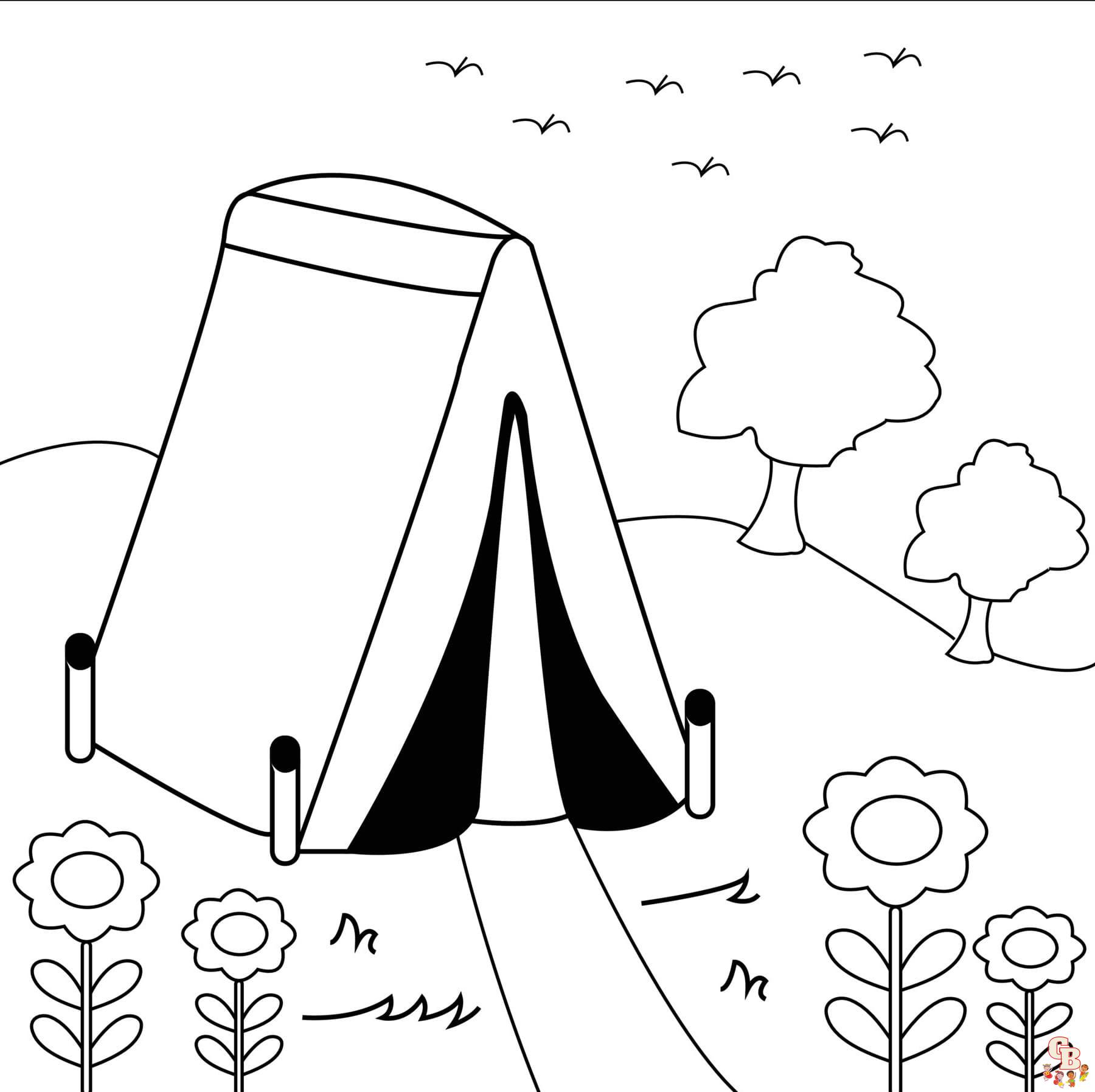 Tent coloring pages printable