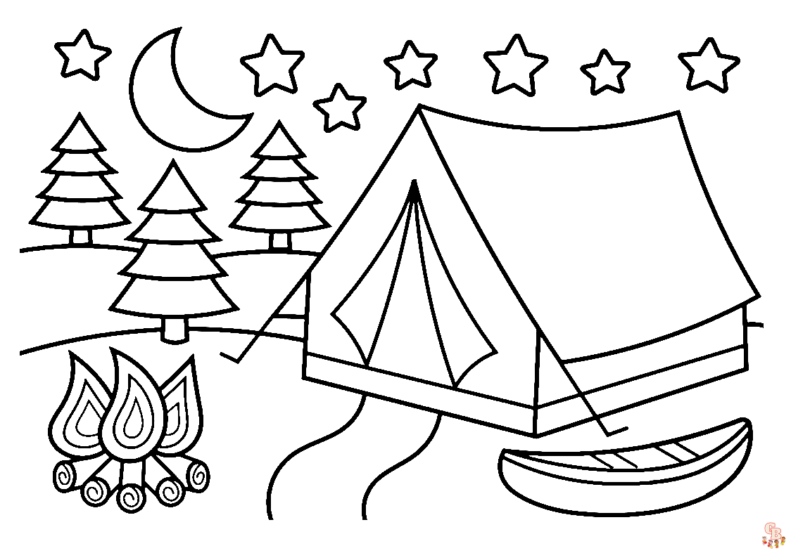 Tent coloring pages to print