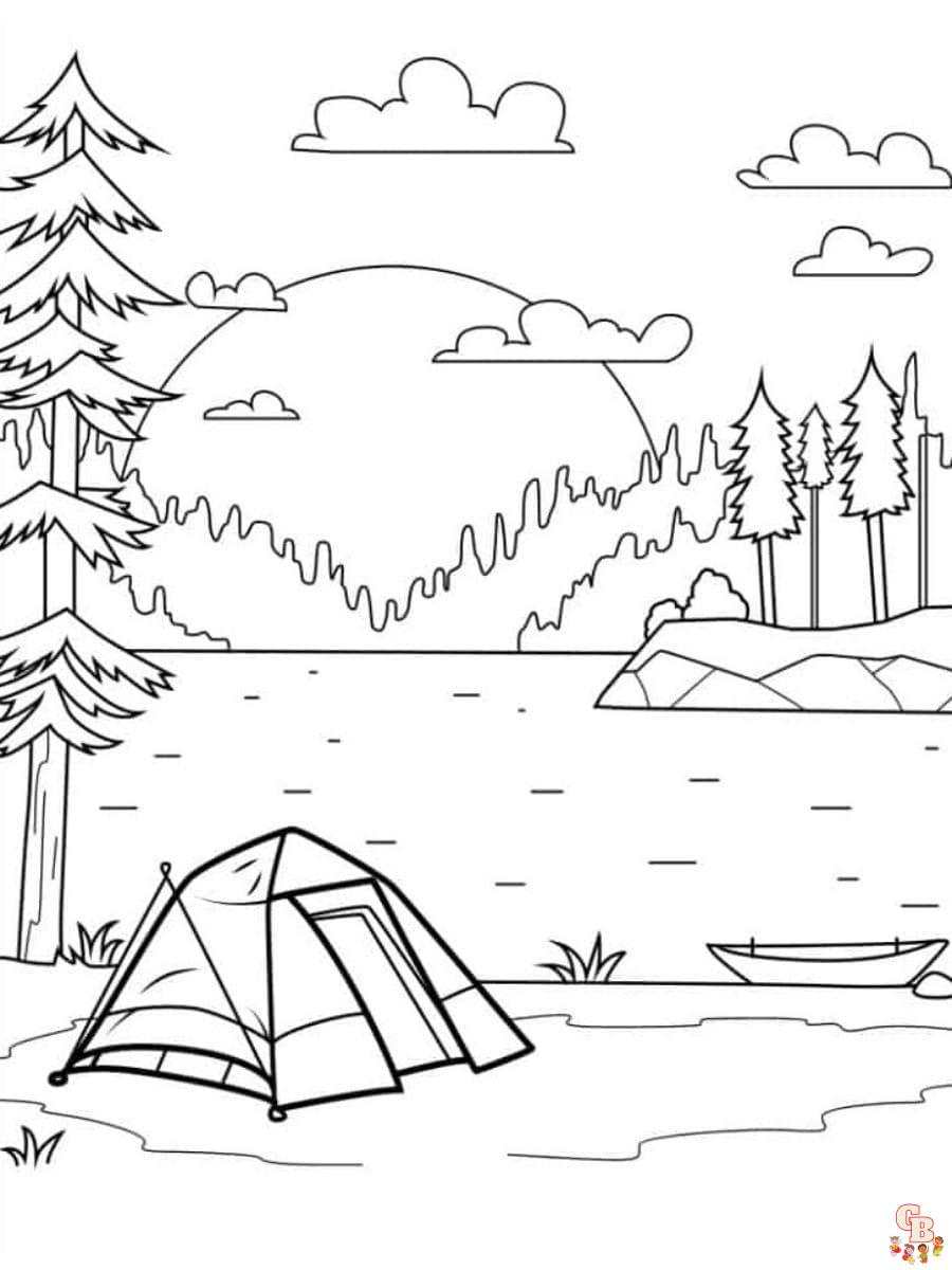 Tent coloring pages
