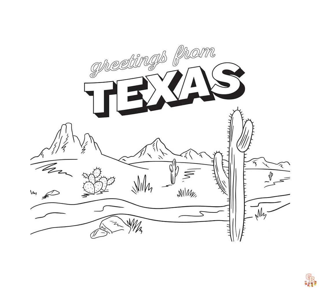 Texas coloring pages printable free