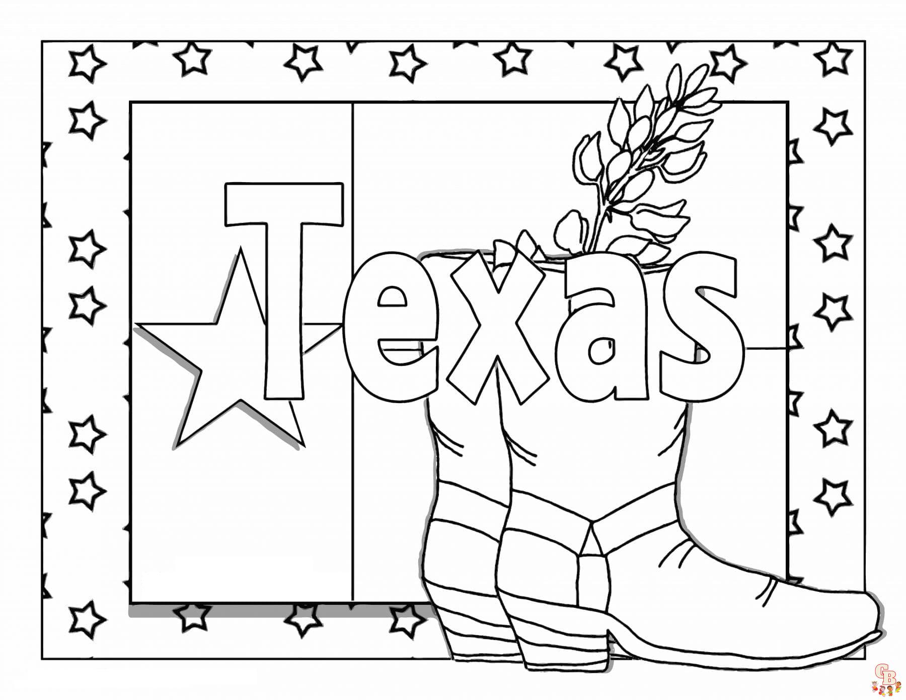 Texas coloring pages to print free