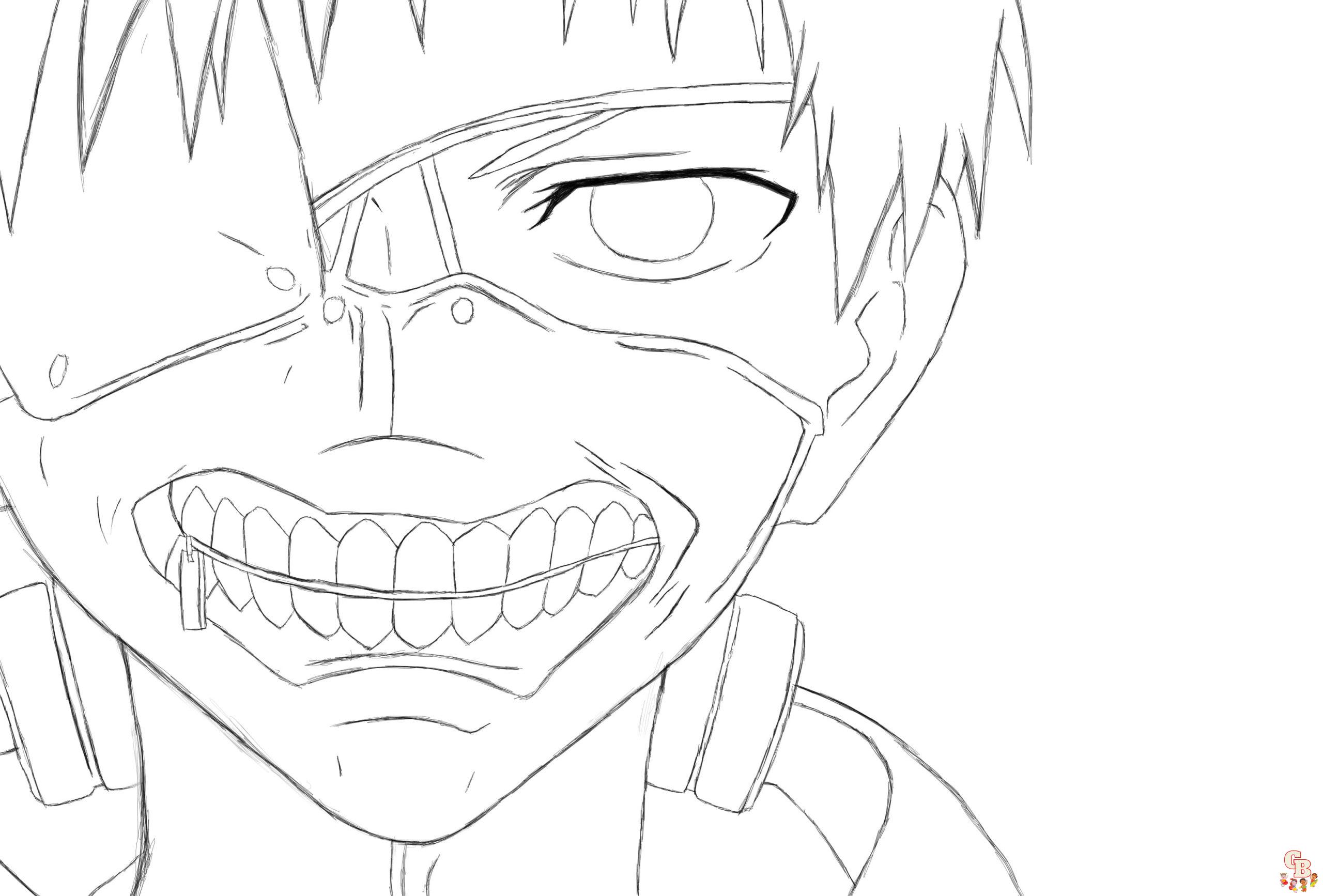 Tokyo Ghoul coloring pages to print