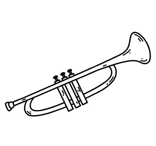 Printable Trumpet Coloring Pages Free For Kids And Adults