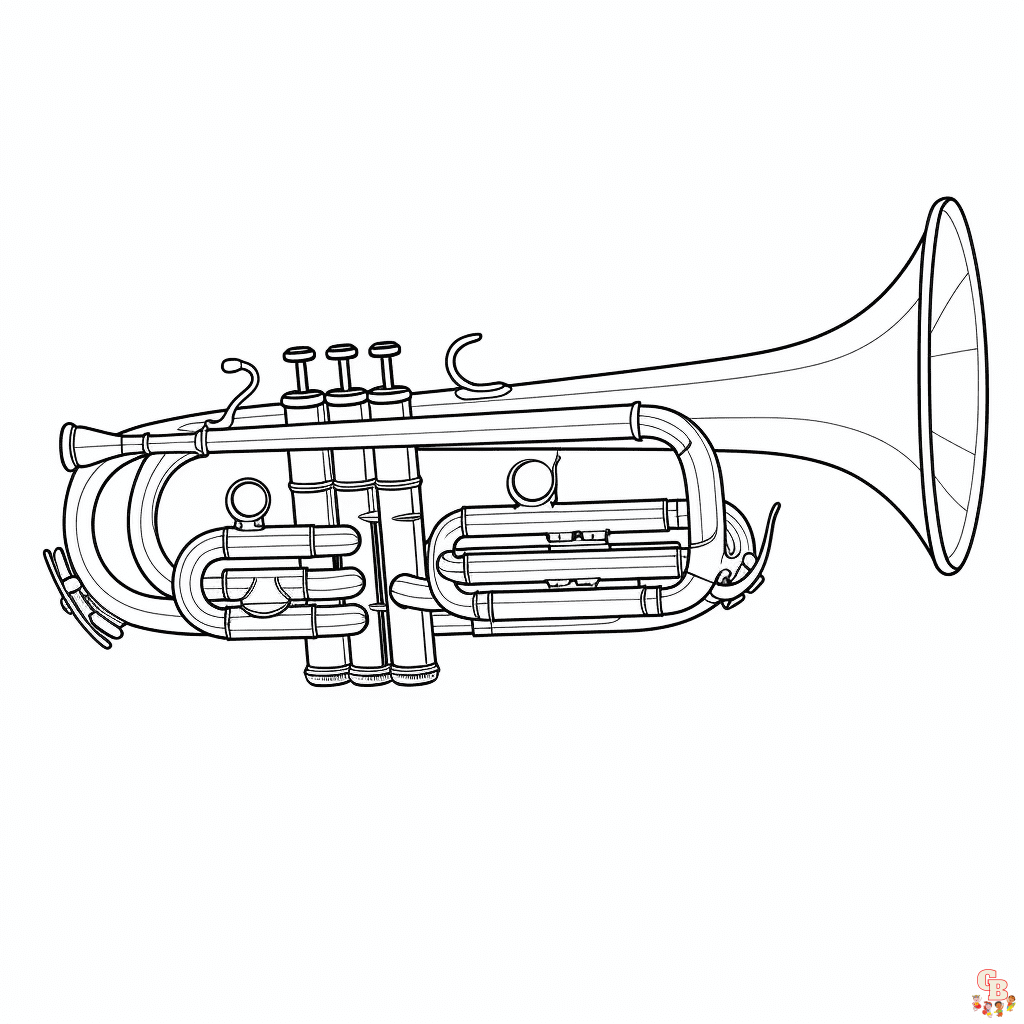 Trumpet coloring pages printable