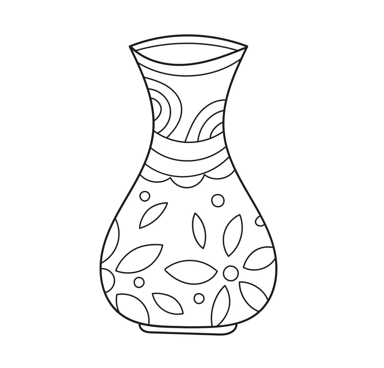 Printable Vase Coloring Pages Free For Kids And Adults