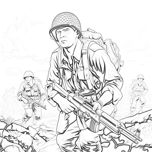 Printable War Coloring Pages Free For Kids And Adults