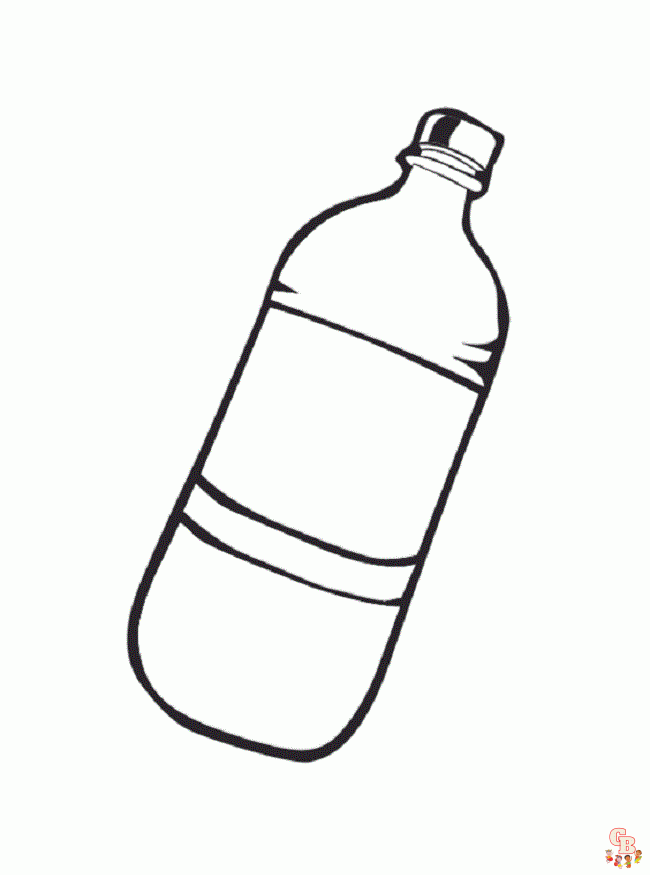 Water bottle coloring pages to print