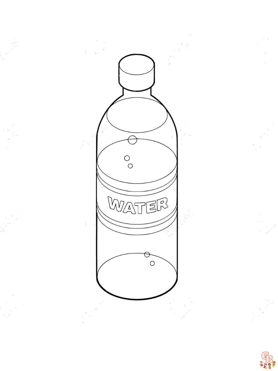 Water bottle coloring pages