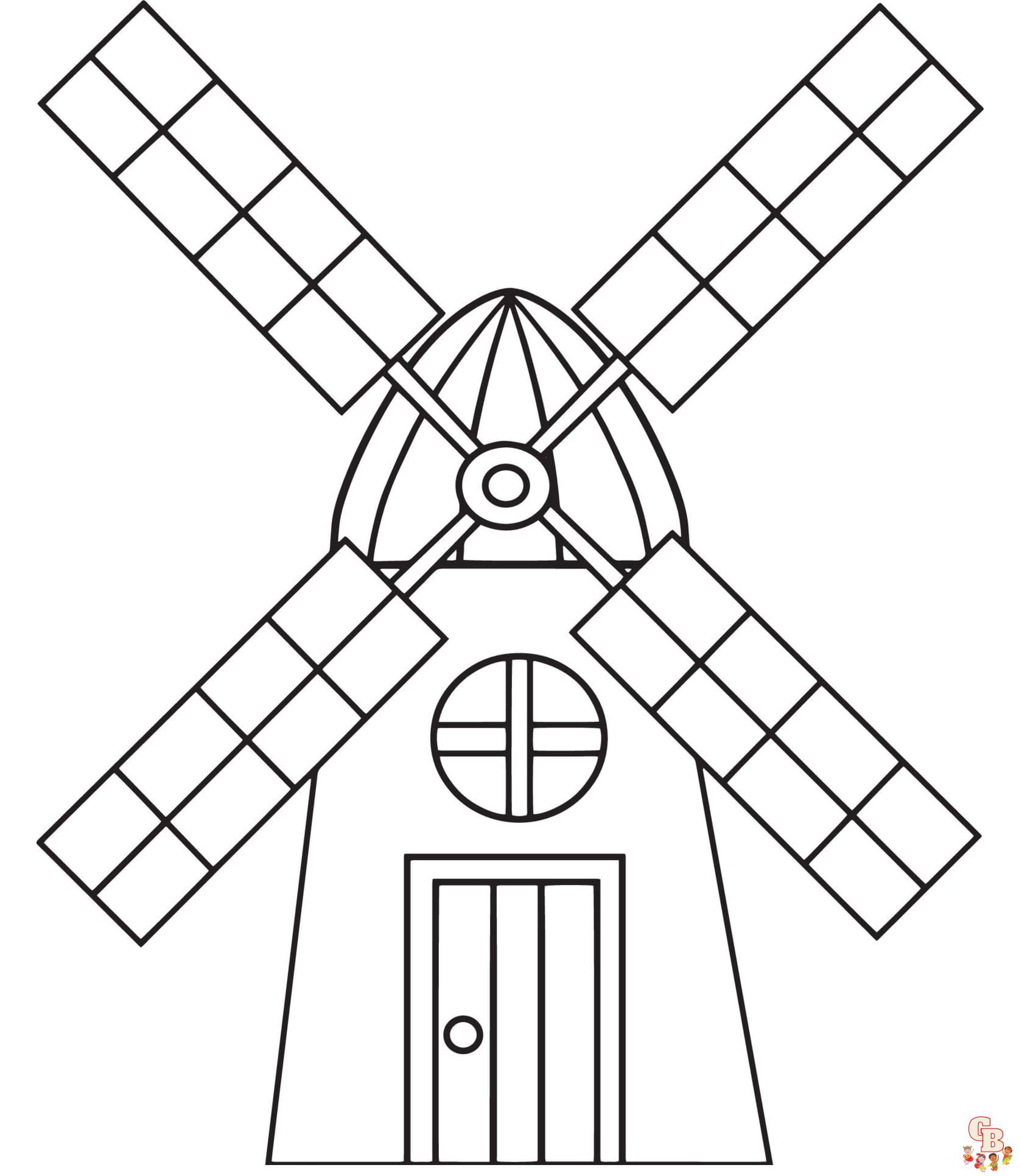 Windmill coloring pages free