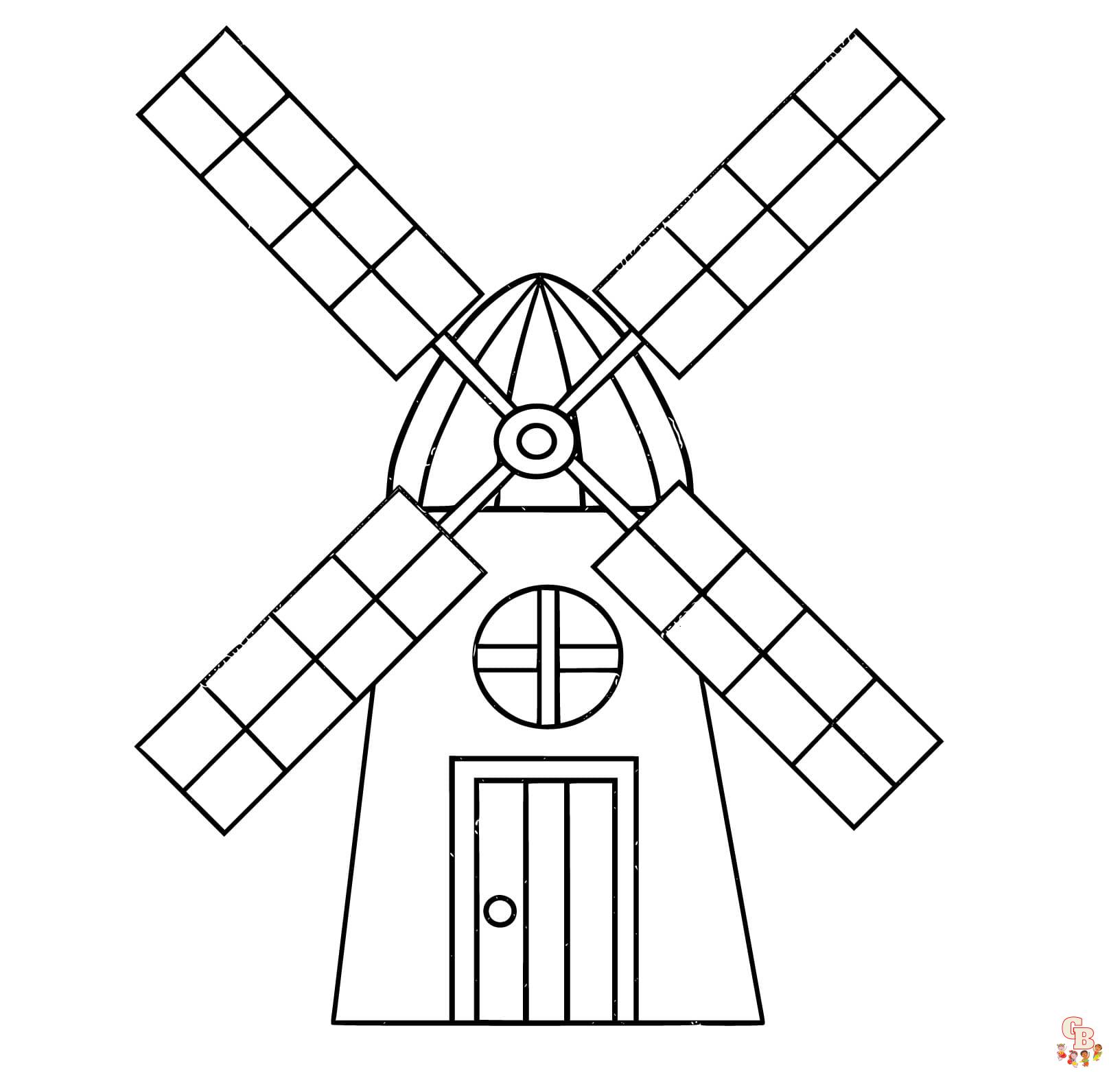 Windmill coloring pages to print