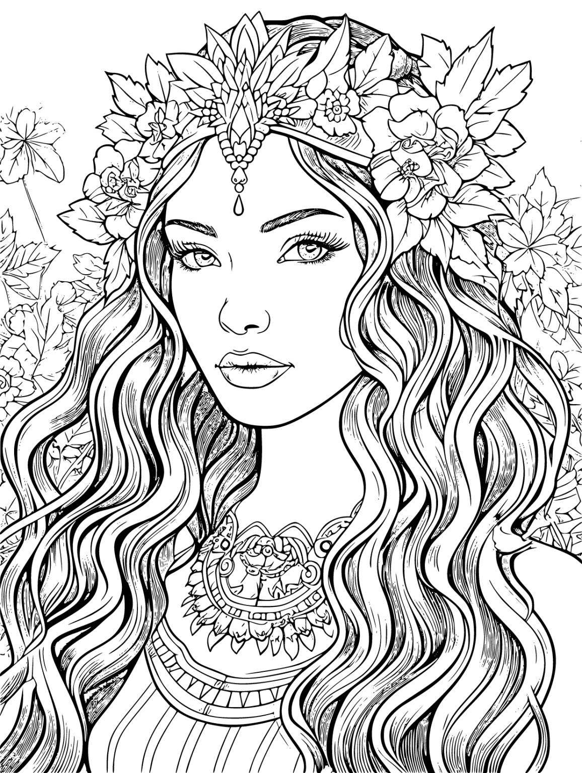 Printable Women Coloring Pages Free For Kids And Adults