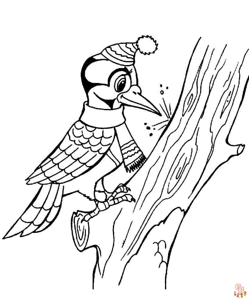 Woodpecker Coloring Sheets Free