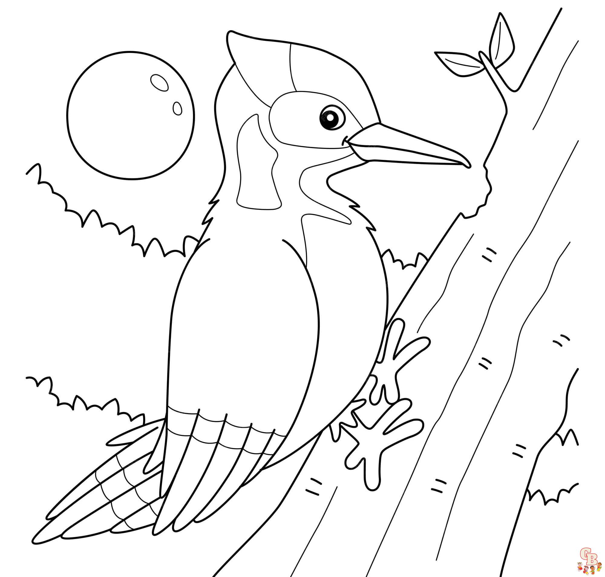 Woodpecker coloring pages free