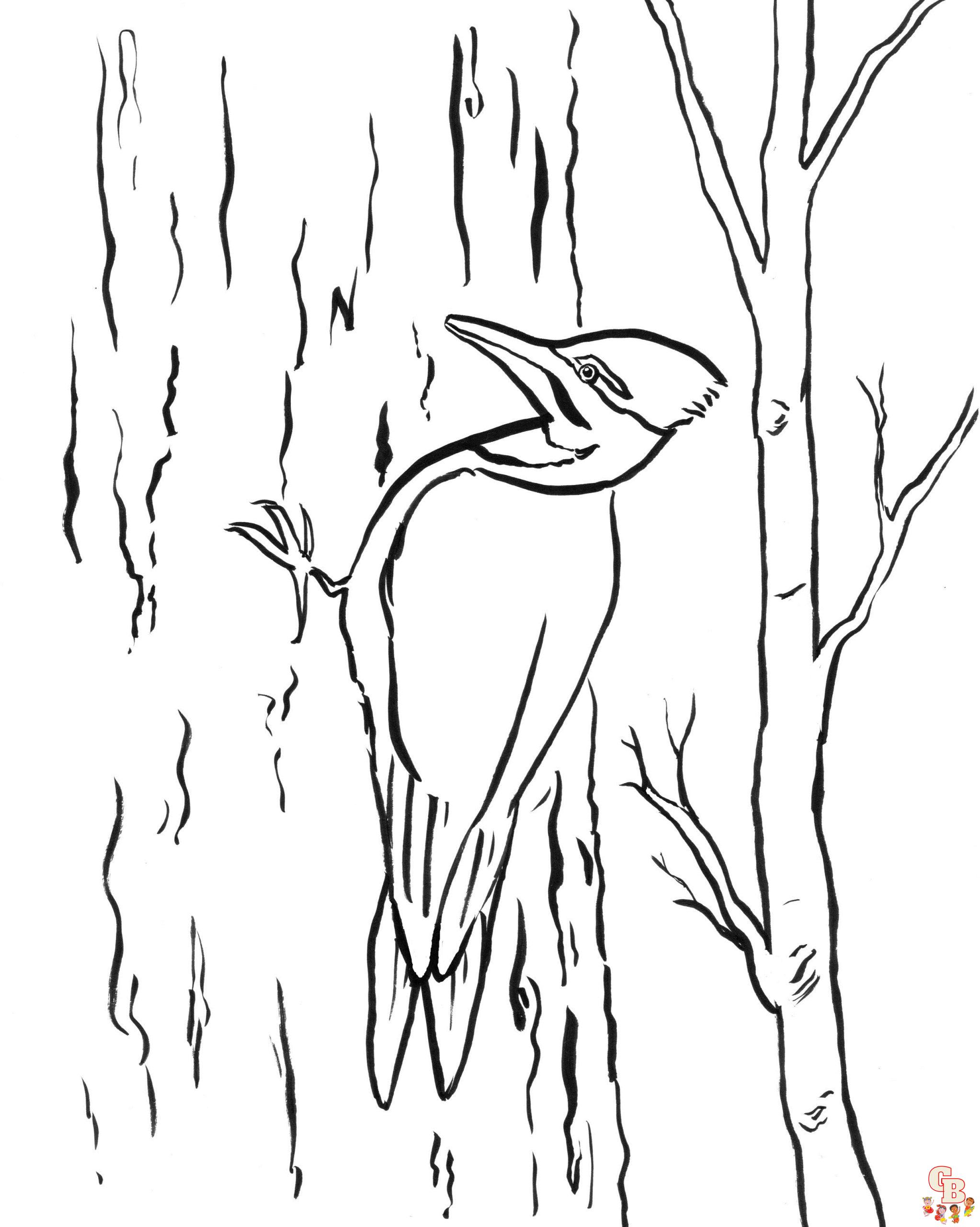 Woodpecker coloring pages printable free