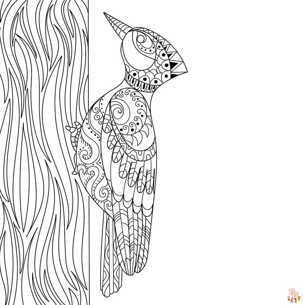 Woodpecker coloring pages printable