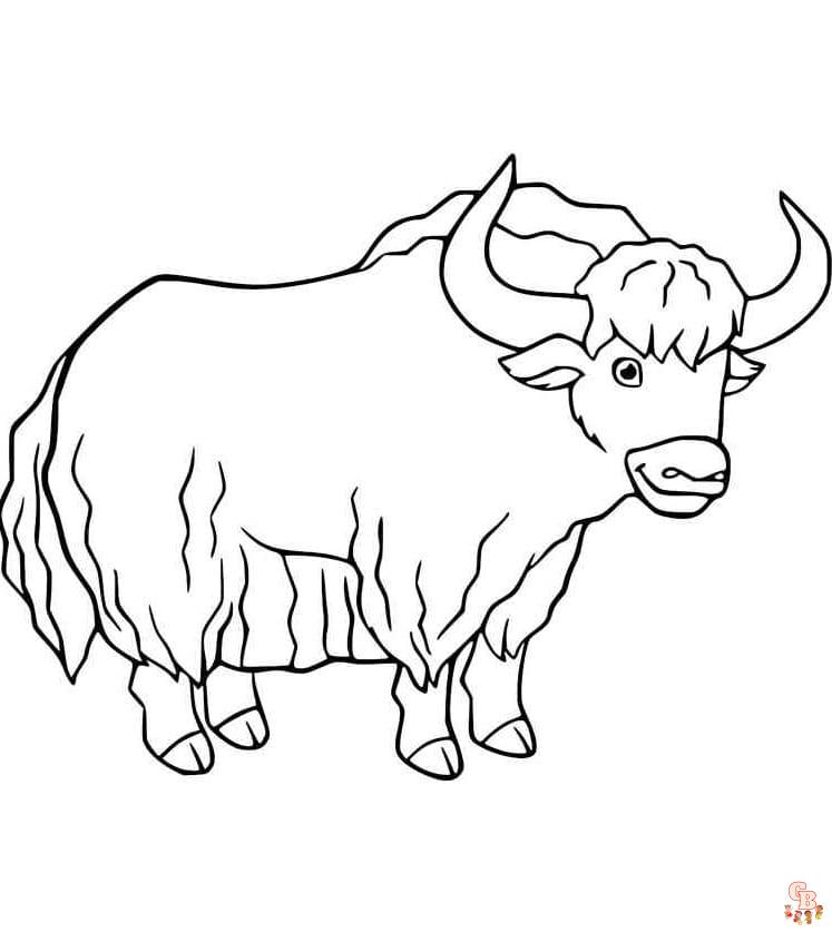 Yak coloring pages free